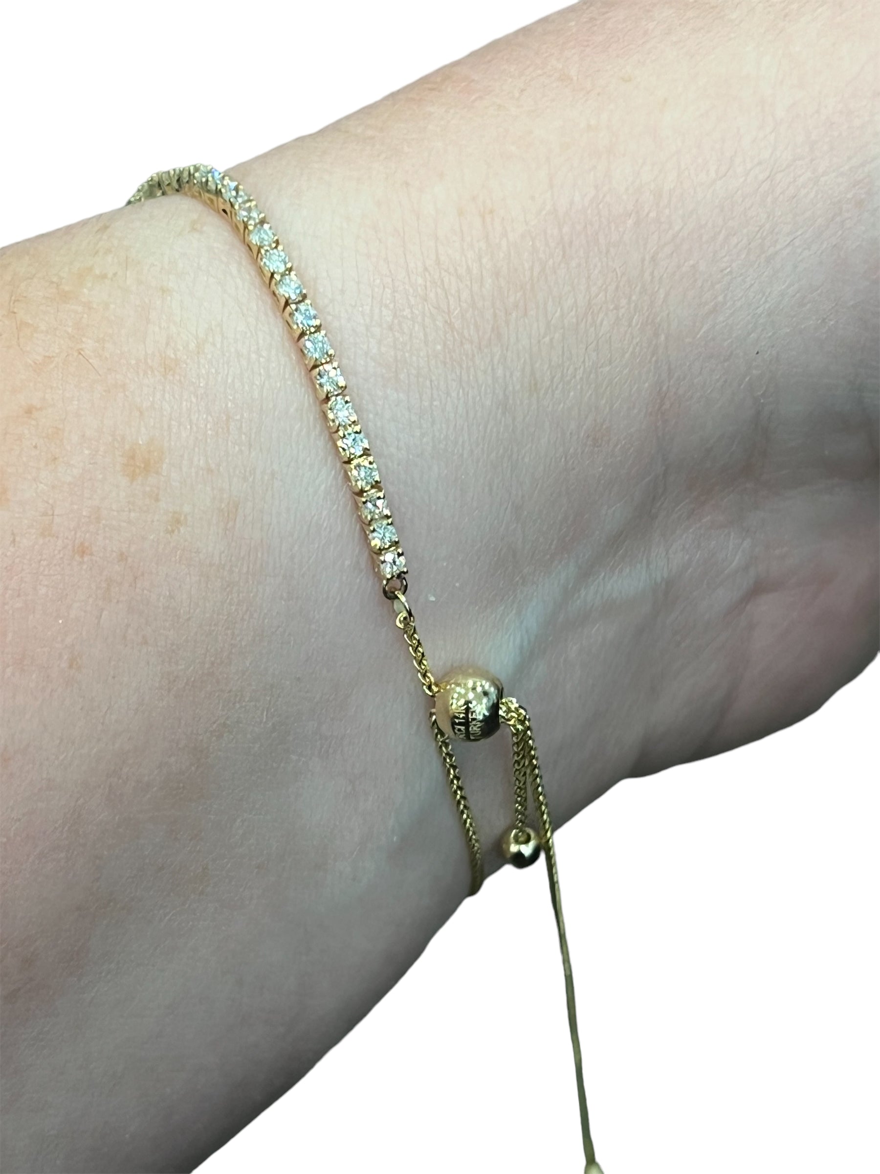 14K Yellow Gold 0.79cttw Diamond Bracelet - 7"