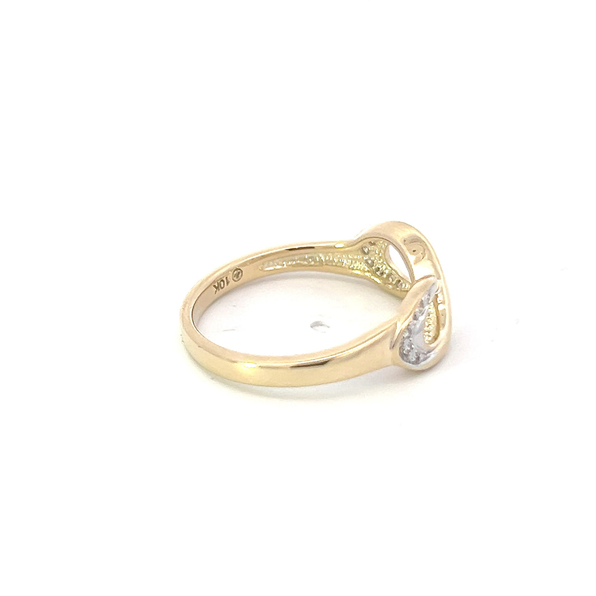 10K Yellow Gold 0.06cttw Infinity Diamond Ring