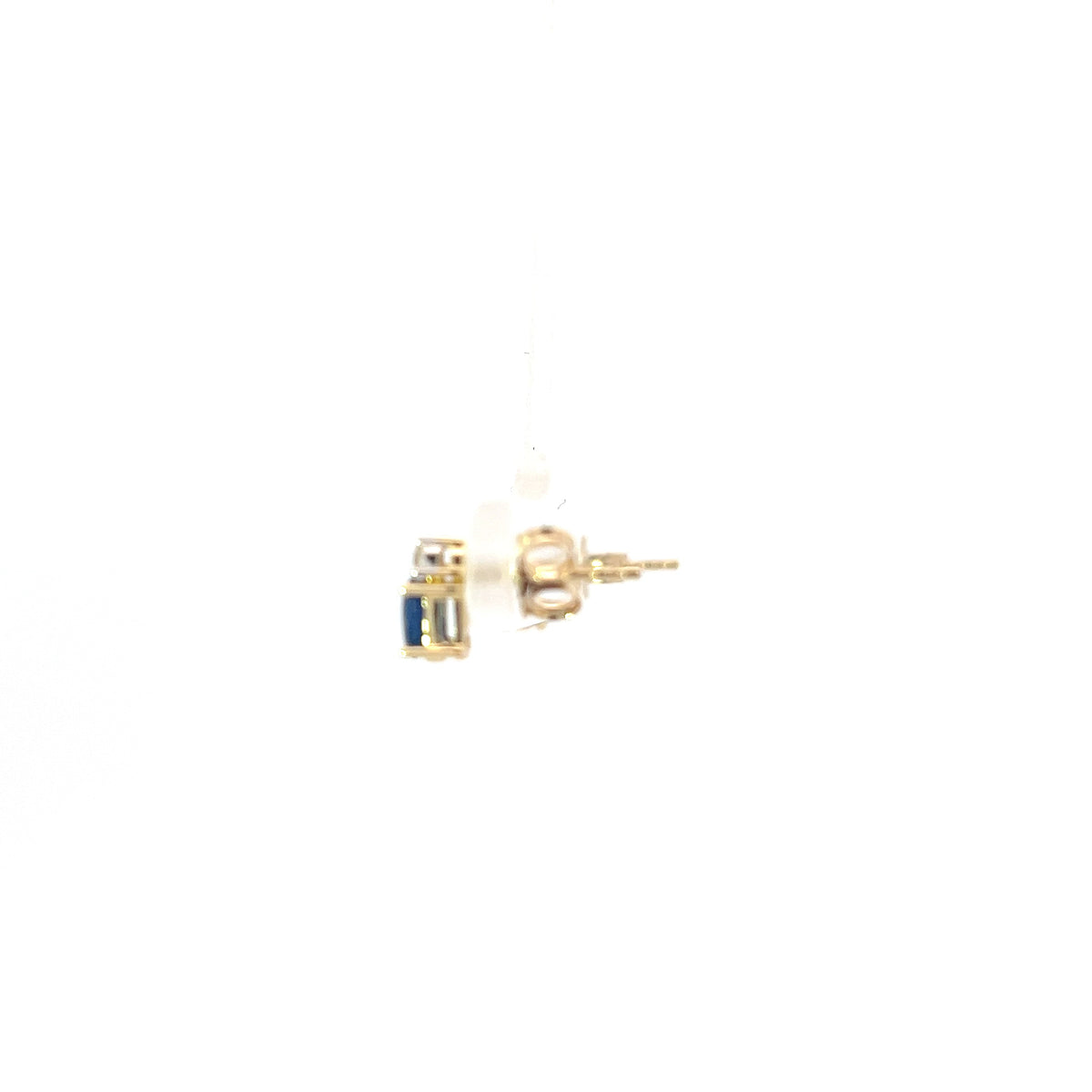 10K Yellow Gold Sapphire &amp; Diamond Stud Earrings