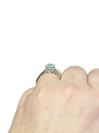 Anillo de oro amarillo de 14 quilates con diamantes de talla brillante redondos cultivados en laboratorio de 1,65 quilates