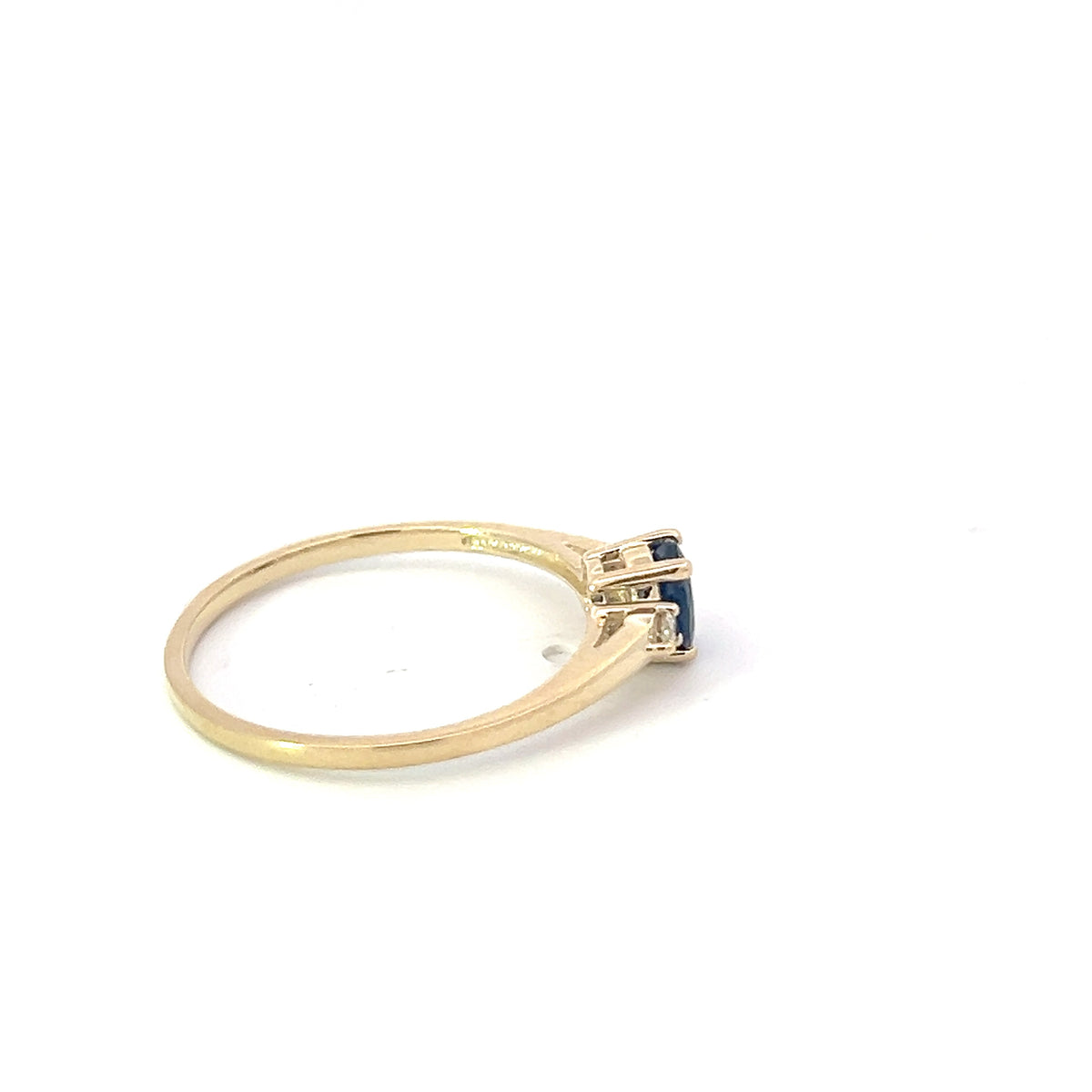 10K Yellow Gold Sapphire &amp; Diamond Ring