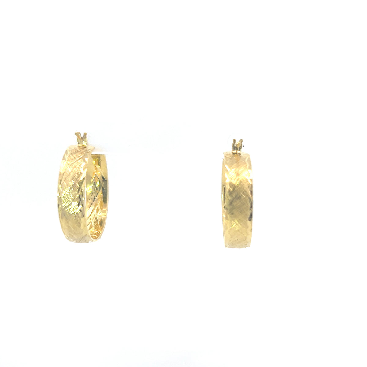 Pendientes de oro amarillo de 10 quilates con circonita cúbica de 15 mm