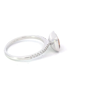 SEGUIMIENTO - Anillo de citrino de 14 quilates de 1,28 quilates y diamante de 0,14 quilates - Talla 7