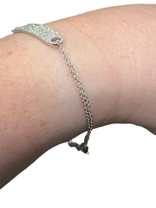 Brazalete de diamantes de 0,52 quilates en oro blanco de 14 quilates - 7"