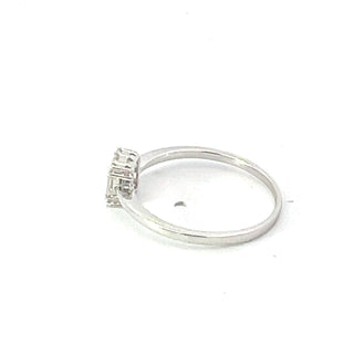 Anillo de diamantes en oro blanco de 14 quilates - talla 6,5