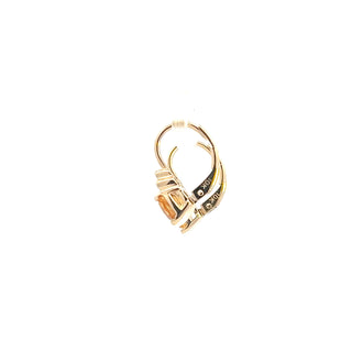 Aretes de oro amarillo de 10 quilates con citrino de 4 mm y diamantes de 0,02 quilates