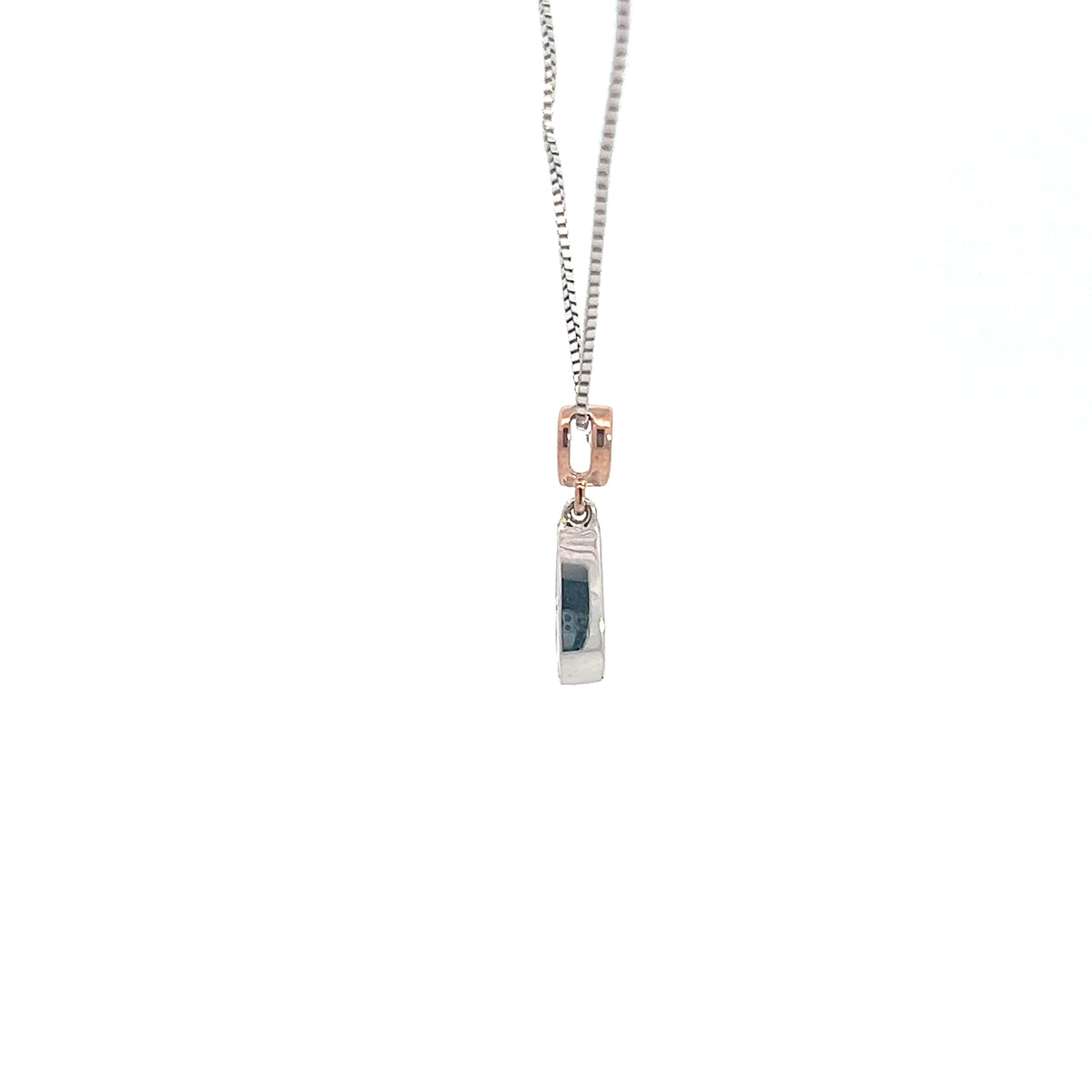 10K White and Rose Gold 0.13cttw Diamond Necklace