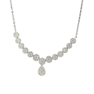 Collar de diamantes de 3,00 quilates en oro blanco de 14 quilates, 18"