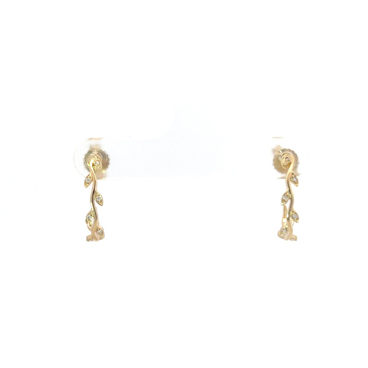 10K Yellow Gold 0.05cttw Diamond Hoop Earrings