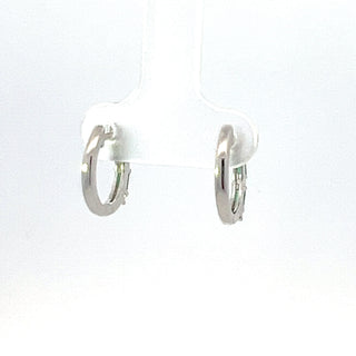 Huggies de plata de ley 925 con circonitas cúbicas verdes y blancas