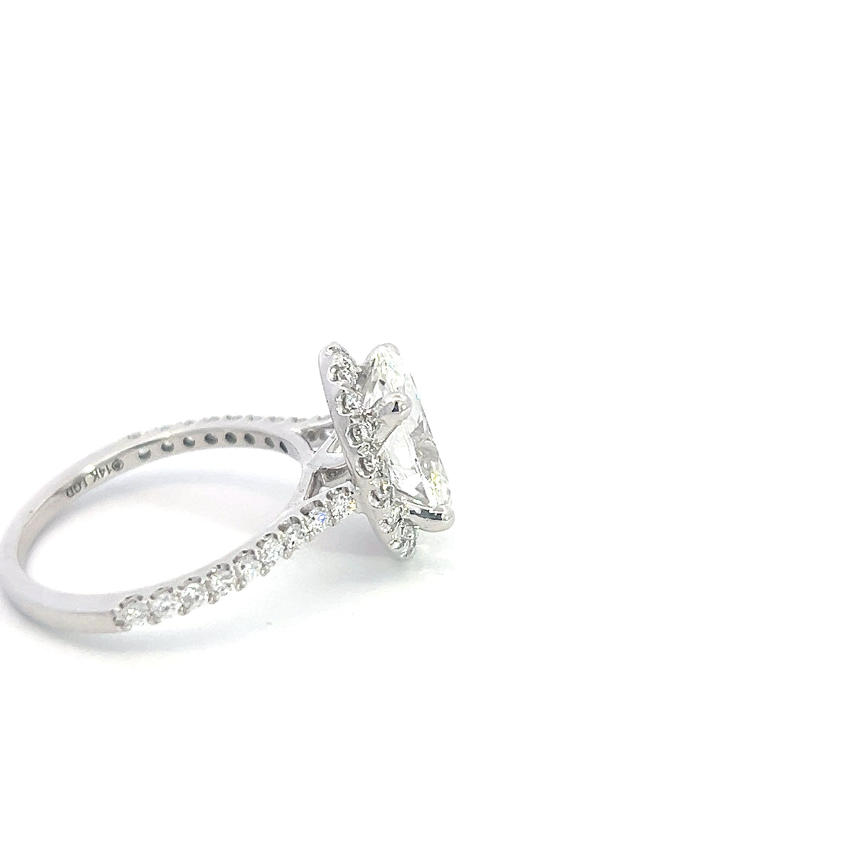 14K White Gold 3.54cttw Lab Grown Oval Cut Diamond Ring