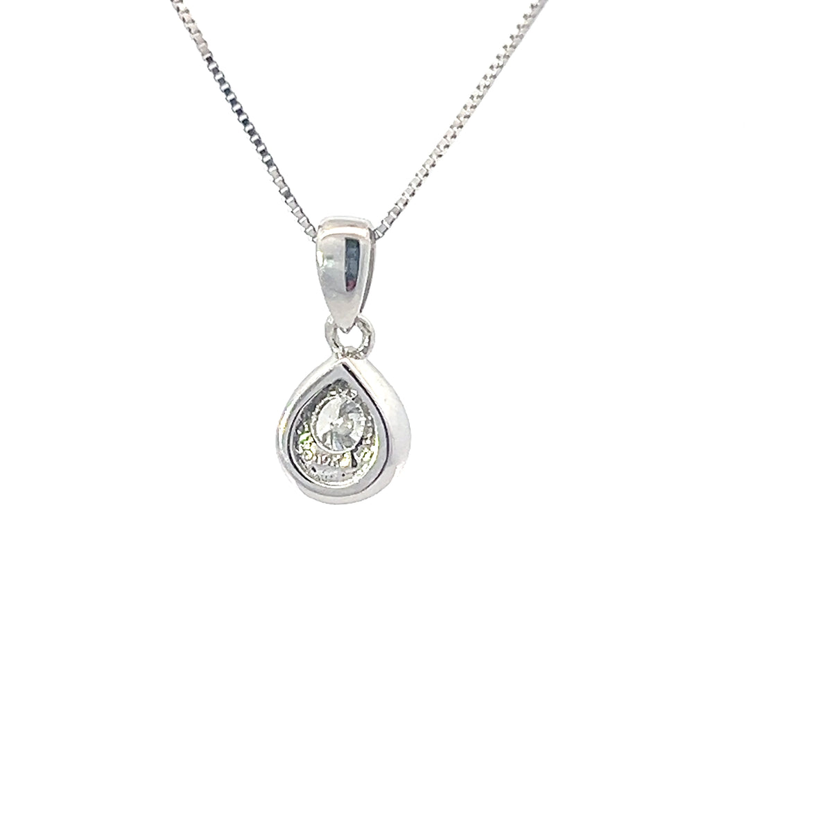 10K White Gold 0.20 cttw Canadian Diamond Solitaire Necklace, 18&quot;