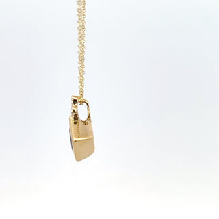 10K Yellow Gold Created Alexandrite and Diamond Necklace - 18 Inches