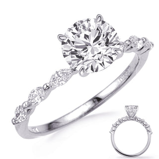 14K Round Brilliant Cut Diamond Ring