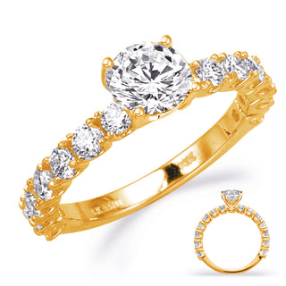 14K Round Brilliant Cut Diamond Ring