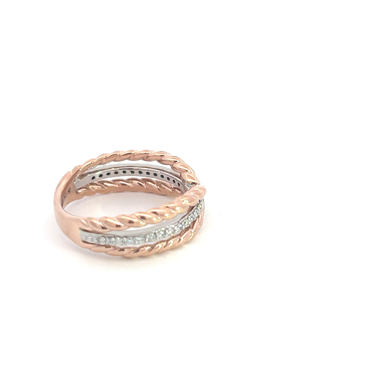 10K White &amp; Rose Gold 0.20cttw Diamond Ring