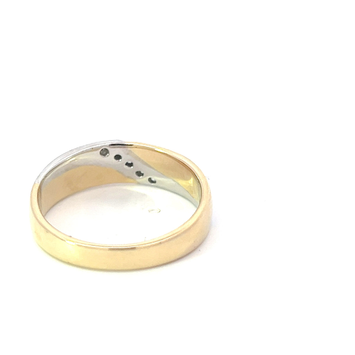 Anillo para hombre con diamantes de 0,05 quilates en oro blanco y amarillo de 10 quilates, talla 10