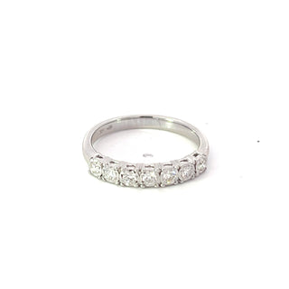 Anillo de diamantes en oro blanco de 14 quilates - talla 6,5