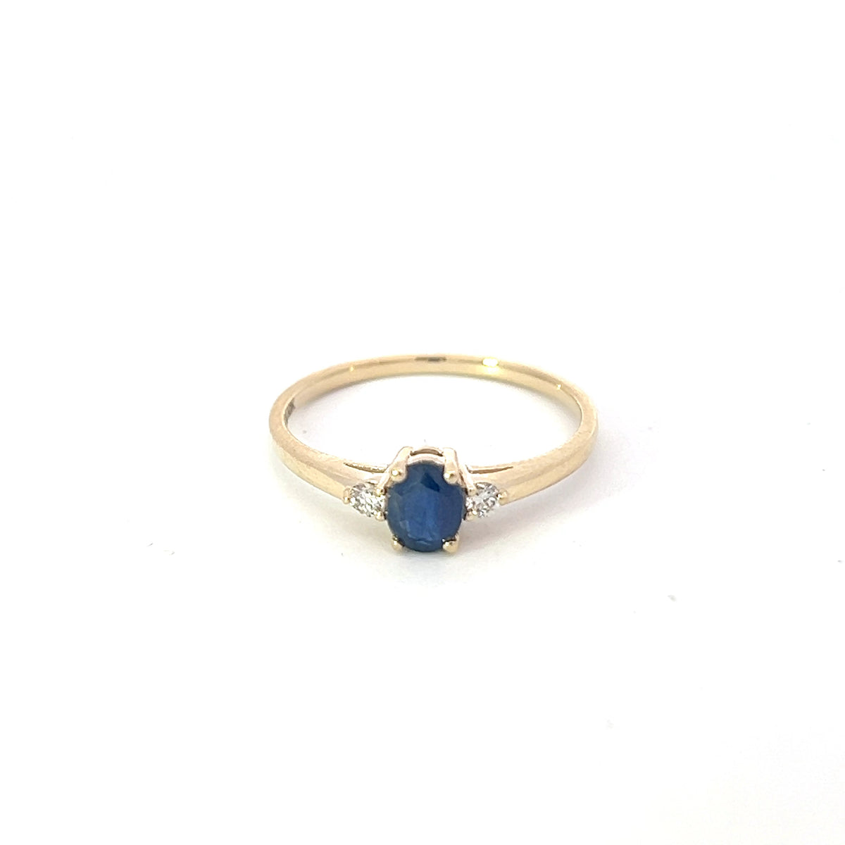 10K Yellow Gold Sapphire &amp; Diamond Ring