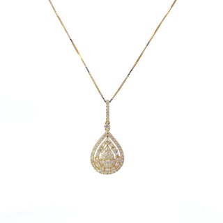Collar de diamantes de 0,79 quilates en oro amarillo de 14 quilates, 18"