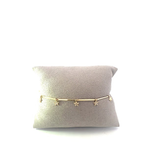 Brazalete de estrella de diamantes de oro amarillo de 14 quilates de 0,42 quilates - 7"