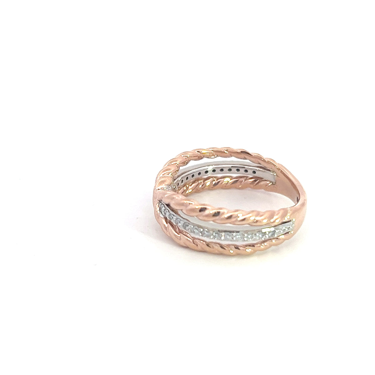 10K White &amp; Rose Gold 0.20cttw Diamond Ring