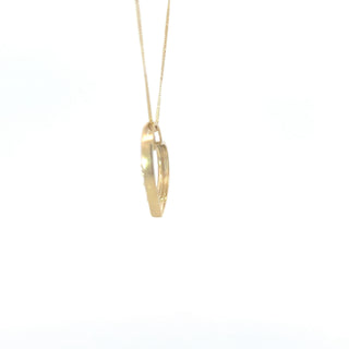Colgante en forma de corazón con diamantes de 0,02 quilates en oro amarillo de 10 quilates, 18"