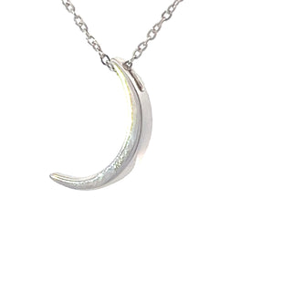 Colgante de luna creciente con diamantes de 0,04 quilates en oro blanco de 10 quilates, 18"