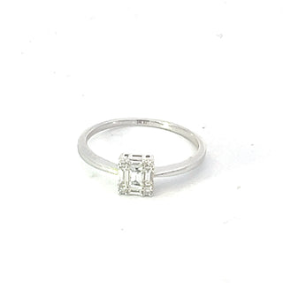 Anillo de diamantes en oro blanco de 14 quilates - talla 6,5