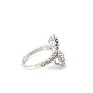 Anillo de diamantes en oro blanco de 14 quilates - talla 6,5