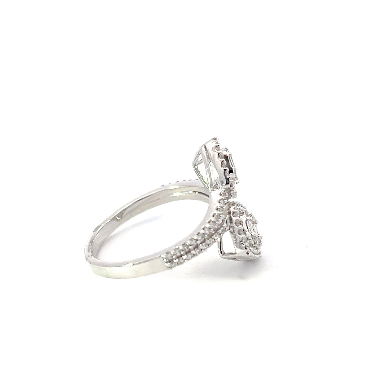 Anillo de diamantes en oro blanco de 14 quilates - talla 6,5