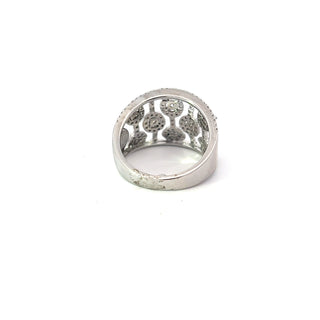 Anillo de diamantes en oro blanco de 14 quilates - talla 6,5