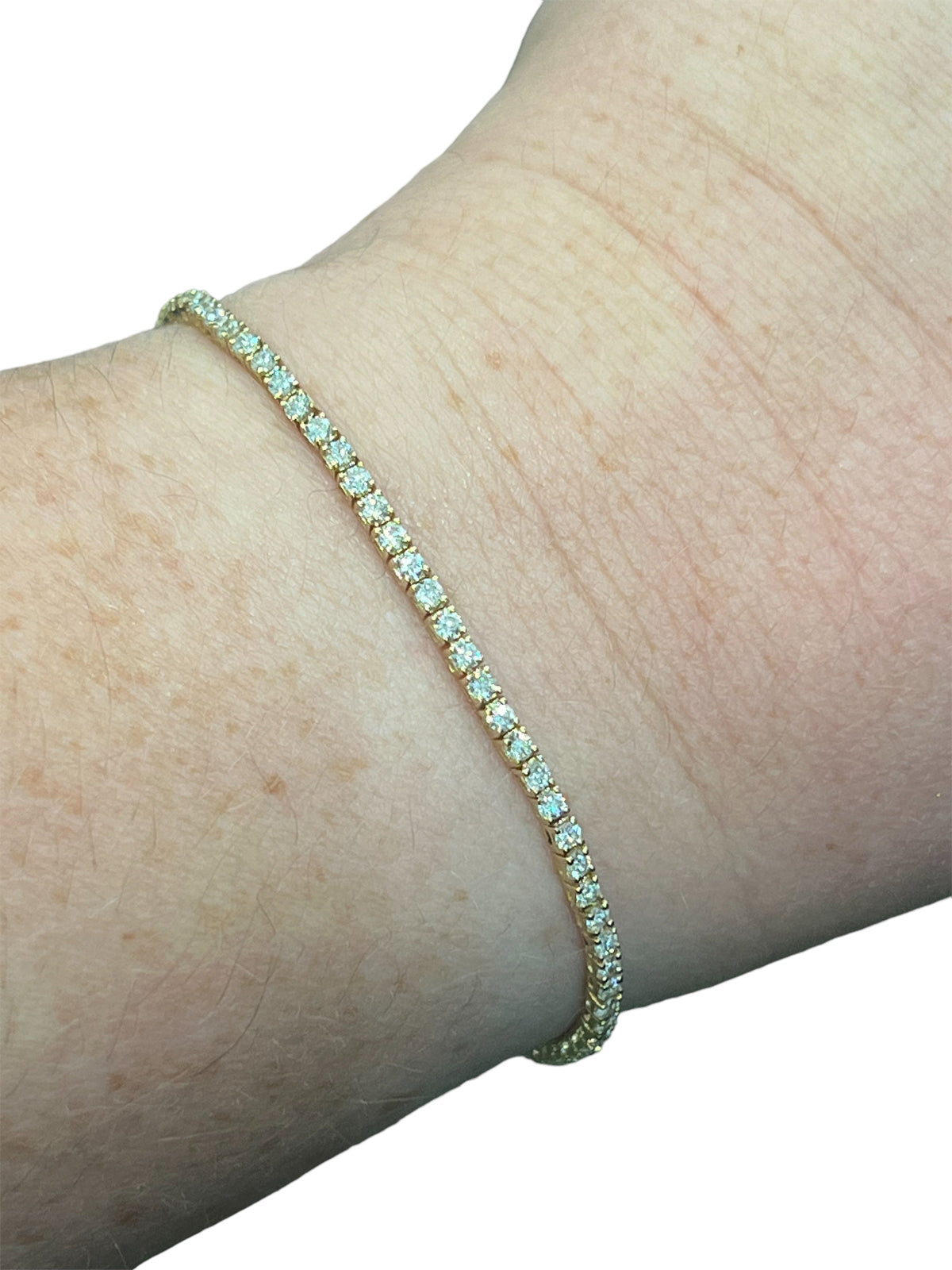 14K Yellow Gold 0.79cttw Diamond Bracelet - 7&quot;