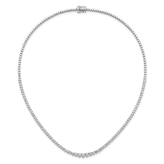 14kw 6.50cttw Lab Grown Diamond Tennis Style Necklace - 16”