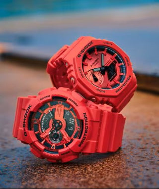 Casio G-Shock Analog Digital Watch, 2100 Series, GA2100RRB-4A, Red