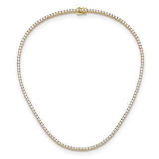 Collar estilo tenis de diamantes cultivados en laboratorio de oro amarillo de 14 quilates de 10,00 quilates - 16"