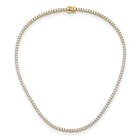 14K Yellow Gold 10.00cttw Lab Grown Diamond Tennis Style Necklace - 16”