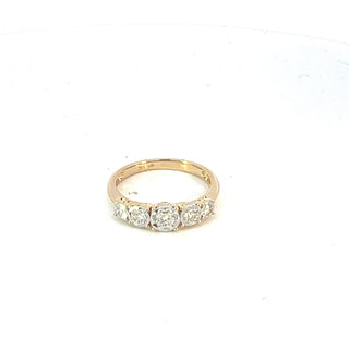 Anillo de diamantes en oro amarillo de 14 quilates - talla 6,5