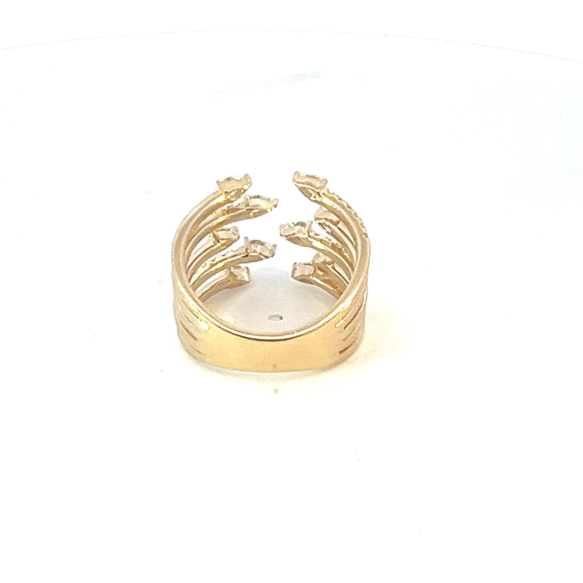 Anillo de diamantes en oro amarillo de 14 quilates - talla 6,5