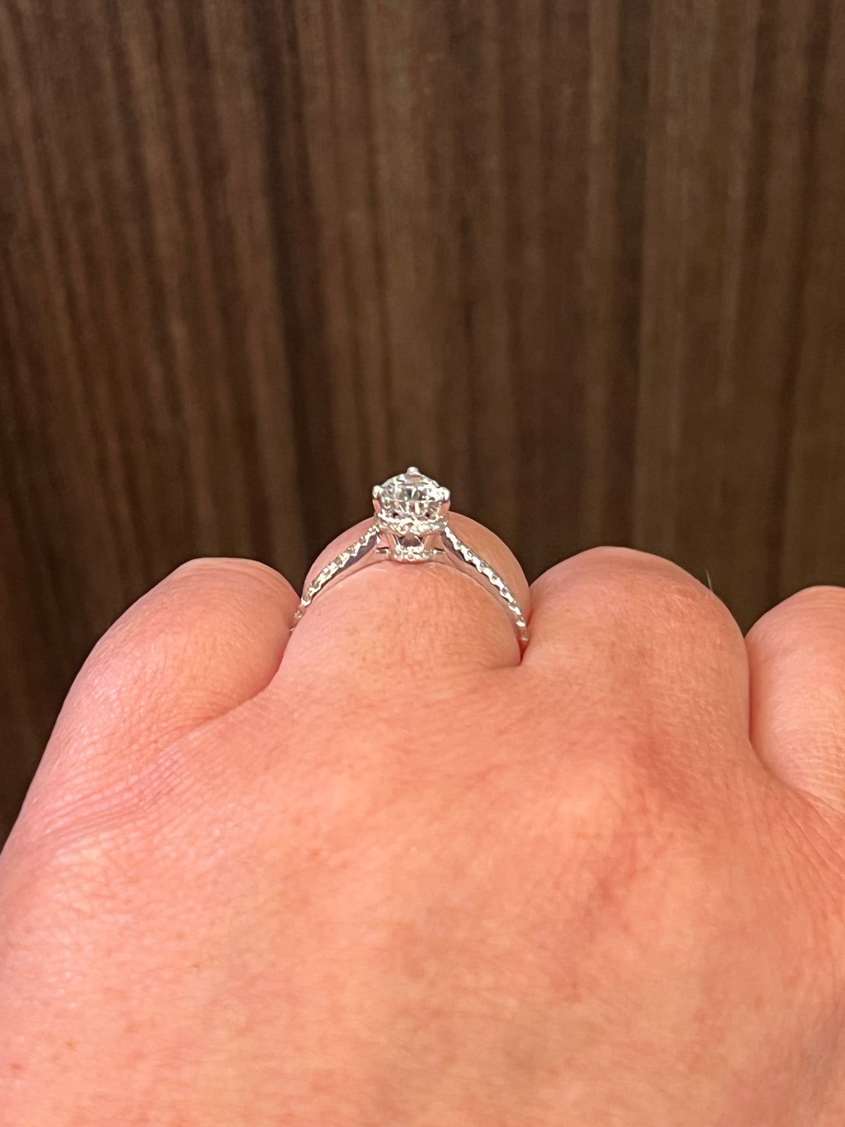 18K White Gold 1.25cttw Pear Shape and Hidden Halo Lab Grown Diamond Engagement Ring