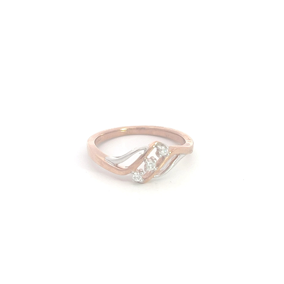 10K White &amp; Rose Gold 0.06cttw Diamond Ring