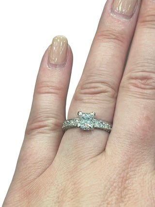 Previously Loved - 2.24cttw Princess Cut Diamond Engagement Ring Set