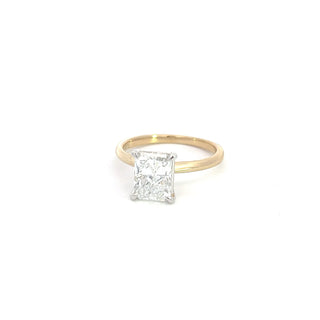 14K Yellow and White Gold 2.04cttw Radiant Lab Grown Diamond Engagement Ring