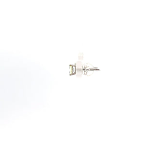 14K White Gold Princess Cut Cubic Zirconia Earrings - 6mm