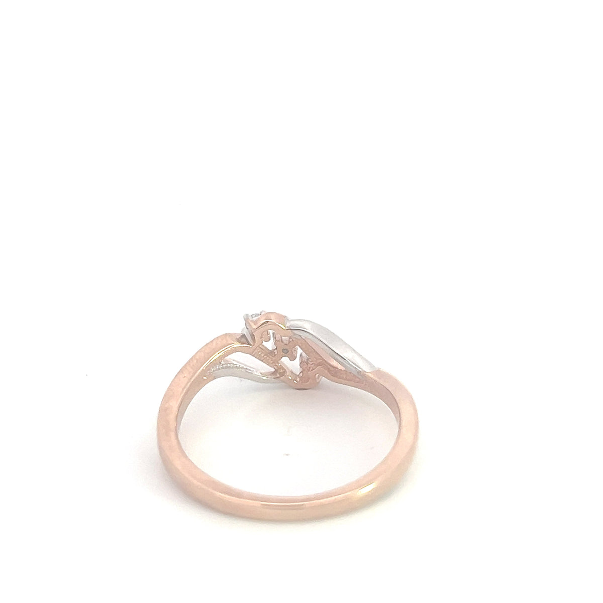 10K White &amp; Rose Gold 0.06cttw Diamond Ring