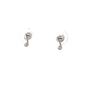 Pendientes Nota Musical Con Circonitas En Plata De Ley 925