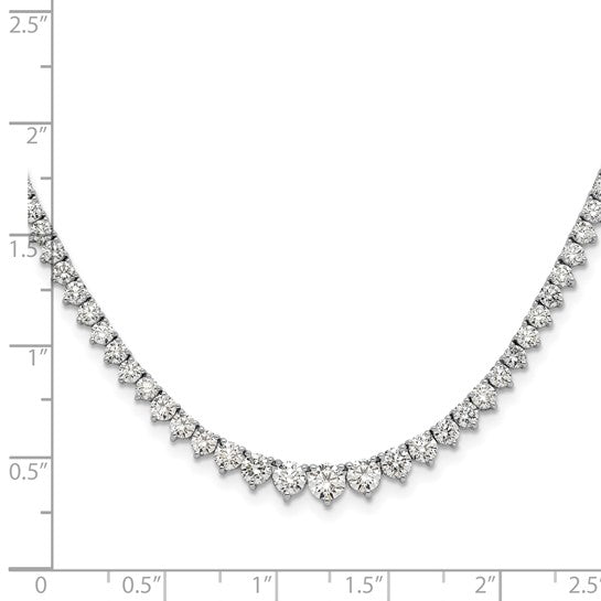 14kw 6.50cttw Lab Grown Diamond Tennis Style Necklace - 16”