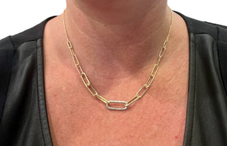 Collar de diamantes de 0,82 quilates en oro amarillo de 10 quilates - 18"