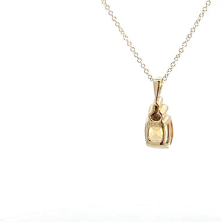 Colgante de oro amarillo de 10 quilates con diamantes y citrino de 0,015 quilates, 18"