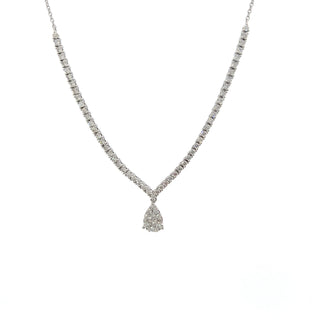 14K White Gold 1.00cttw Diamond Necklace, 18"